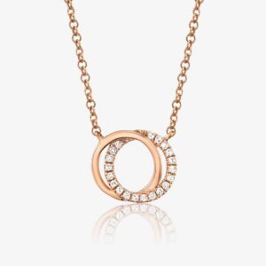Eternal Circle Necklace – 18kt Rose Gold with Diamonds